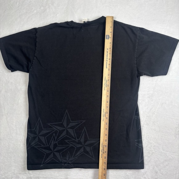 Y2K So Cal Black Short Sleeve Graphic Skater Shirt Stars AOP Men's Large - Picture 7 of 7